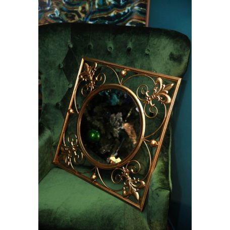 Arany szögletes luxus tükör - 60 cm   