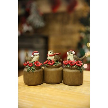 Karácsonyi dekorációs madarak - 3 db-os szett