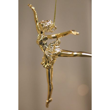 Arany karácsonyfadísz balerina  -15 cm