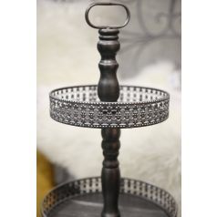 Szürke-ezüst 3-emeletes süteménytartó - 74 cm 