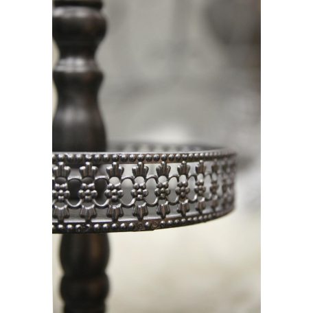 Szürke-ezüst 3-emeletes süteménytartó - 74 cm 