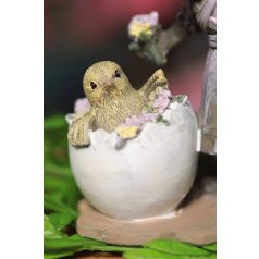 Húsvéti nyulacska csibével - 13 cm 