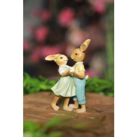 Húsvéti táncoló nyúl párocska - 14 cm 