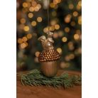 LUX arany őzike+mókus karácsonyi díszek - 9 cm - 2 db-os szett