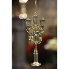 LUX arany karácsonyi dekorációs utcai lámpa - 15 cm