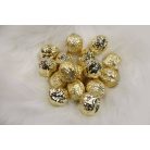 Arany függő karácsonyi díszek dió - 3 cm - 16 db/csomag 