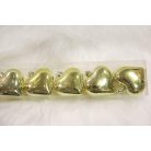 Arany függő karácsonyi szív - 6 cm - 12 db/csomag 