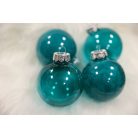  Türkiz műanyag karácsonyi gömbök - 10 cm - 4 db/csomag