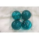  Türkiz műanyag karácsonyi gömbök - 10 cm - 4 db/csomag