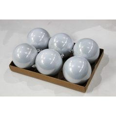 Fehér műanyag gömbök - 8 cm - 6 db/csomag