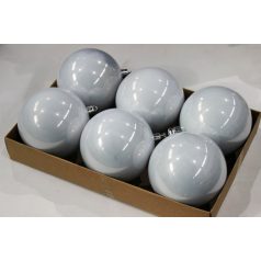 Fehér műanyag gömbök - 10 cm - 6 db/csomag