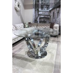 Ezüst üveg étkezőasztal - 130x75 cm   