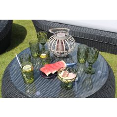 Zöld üveg fagylaltos csésze - 300 ml - 6 db-os készlet