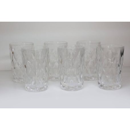 Átlátszó magas üvegpohár - 390 ml - 6 db-os szett