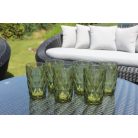 Zöld magas üvegpohár - 390 ml - 6 db-os készlet