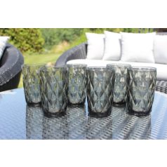 Szürke magas üvegpohár - 390 ml - 6 db-os szett