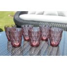 Rózsaszín üvegpohár - 270 ml - 6 db-os készlet