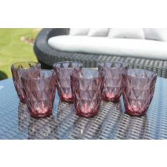 Rózsaszín üvegpohár - 270 ml - 6 db-os készlet