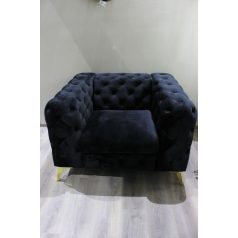 Fekete bársony 1személyes LUSSY ülőke - 112 cm