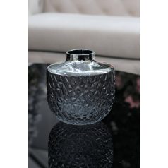 Szürke kerek modern váza MIST - 16 cm 