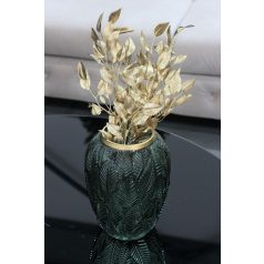 Zöld ovális üveg váza - LESIA - 24 cm 