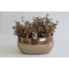 Barna gyöngyház színű kerámia virágcserép ovál - 28 cm 