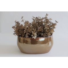   Barna gyöngyház színű kerámia virágcserép ovál - 28 cm 