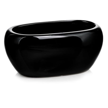 Kerámia kaspó Moon - Fekete - 27x17x13 cm - Raktáron 