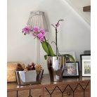 Orchidea kaspó - Moon - Ezüst - 14x18 cm - Raktáron 