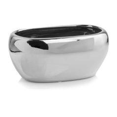 Kerámia kaspó Moon króm - 27x17x13 cm 