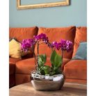 Kerámia kaspó Moon króm - 27x17x13 cm 