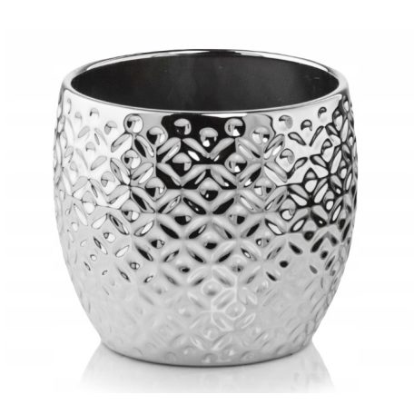 Kerámia kaspó - Moon - Ezüst - 15x12 cm  