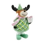 Karácsonyi rénszarvas figura candy rózsaszín - 14 cm 