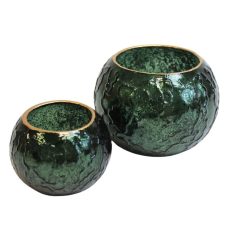 Zöld gyertyatartó tealámpához - 9 cm, 12 cm
