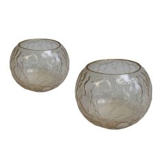 Átlátszó üveg gyertyatartó - 9 cm, 12 cm 
