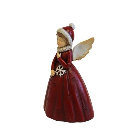 Piros karácsonyi angyalka - 11 cm  