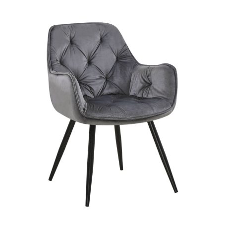  Sötétszürke bársony étkezőszék - 85 cm