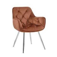 Dióbarna bársony szék - 85 cm