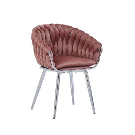Antik rózsaszín bársony szék LUX - 84 cm