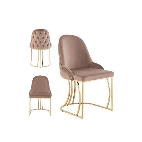 Bézs bársony szék CHIC - 90 cm  