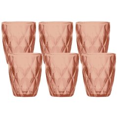 Narancssárga üvegpohár - 270 ml - 6 db-os készlet