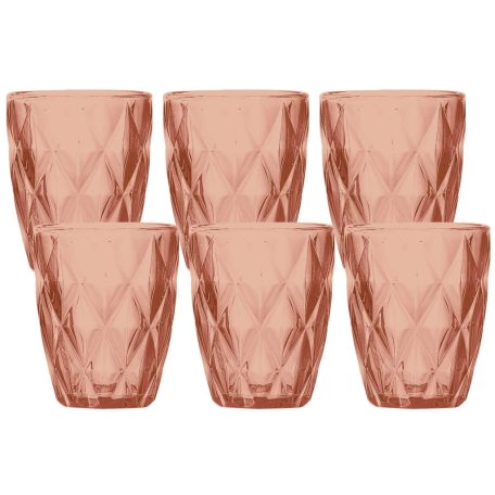 Narancssárga üvegpohár - 270 ml - 6 db-os készlet
