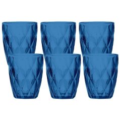 Kék üvegpohár  - 270 ml - 6 db-os szett