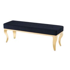 Luxus kárpitozott pad - ROYAL BLACK - 140 cm