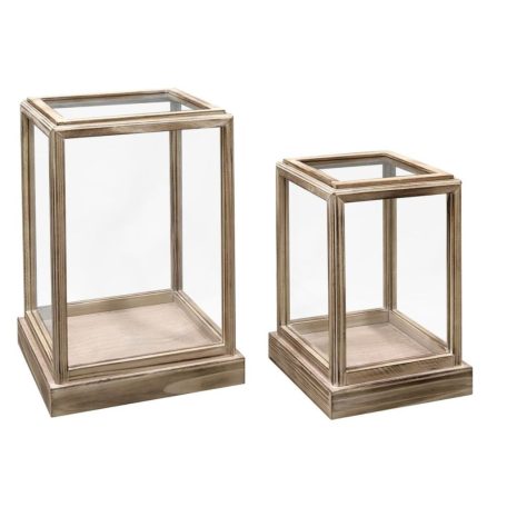 Fából készült lámpások - 36 cm, 45 cm - 2 db-os szett