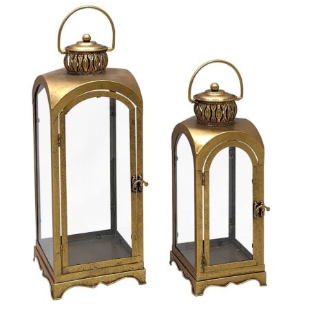 Arany fém lámpások - 39 cm, 49 cm - 2 db-os szett
