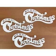 Merry Christmas íves - 20 cm - 3 db/csomag - Fehér