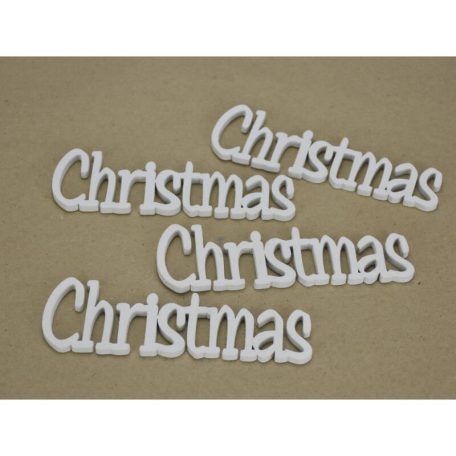 Christmas felirat fehér - 15 cm - 4 db/csomag