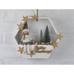 Boldog karácsonyt felirat arany - 10 cm - 6 db/csomag