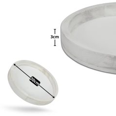 Fa tálca - Fehér - 20 cm